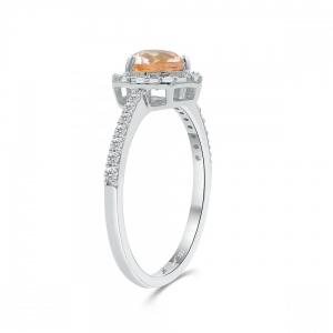 Love Spell® Lab-grown Diamonds And Morganite Heart-shaped Ring - 0.25 Ct. T.w. thumbnail 5