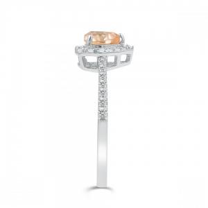 Love Spell® Lab-grown Diamonds And Morganite Heart-shaped Ring - 0.25 Ct. T.w. thumbnail 6