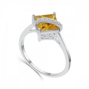 Love Spell® Lab-grown Diamonds And Citrine Ring - 0.05 Ct. T.w. thumbnail 3