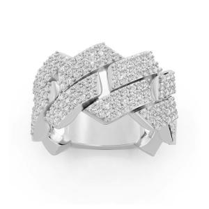 Ultimate Value® Lab-grown Diamonds Men's Cuban Ring - 2 Ct. T.w. in Silver