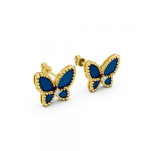 Bella By Ovani® Blue Lapis Diamond Butterfly Earrings-0.03 Ct. T.w. thumbnail 3