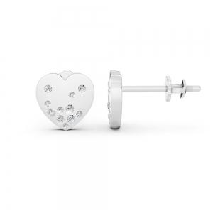 Bella by Ovani® Diamond Heart Studs Earrings-0.25 Ct. T.W. In 14K White Gold