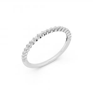Novello  Lab-Grown Diamonds Round Prong Anniversary Band 0.20 Ct. T.W. In 14K White Gold