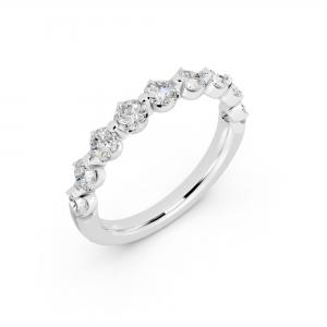 Novello  Lab-Grown Diamonds Round Prong Anniversary Band 0.35 Ct. T.W. In 14K White Gold