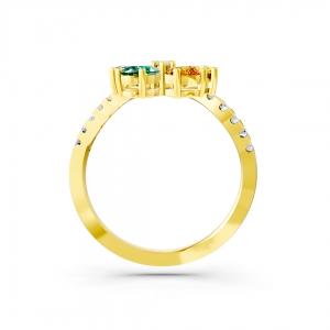 Aanika V. Multicolor Stones Flower Ring - 2.50 Ct. T.w. thumbnail 4