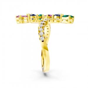 Aanika V. Multicolor Stones Flower Ring - 2.50 Ct. T.w. thumbnail 5