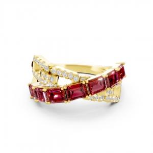 Aanika V. Rubies And Diamonds Split Shank Ring - 1.50 Ct. T.w. thumbnail 4