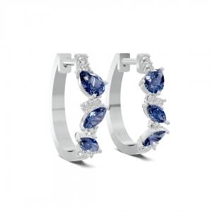 Aanika V. Sapphire And Diamond Hoops - 0.65 Ct. T.w. thumbnail 2