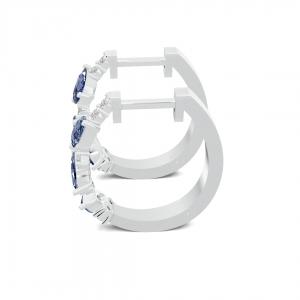 Aanika V. Sapphire And Diamond Hoops - 0.65 Ct. T.w. thumbnail 4