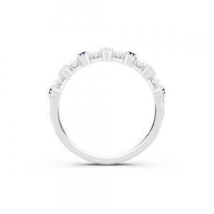 Aanika V. B. Sapphire Diamond Band-0.05 Ct. T.w. thumbnail 4