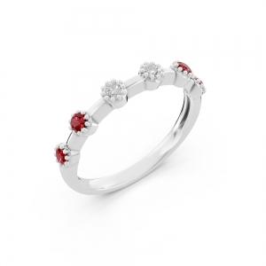 Aanika V. Ruby Diamond Band-0.05 Ct. T.w. thumbnail 2