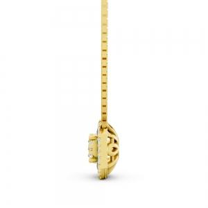 Aanika V. Emerald Diamond Halo Necklace0.30 Ct. T.w. thumbnail 4