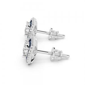 Aanika V. B. Sapphire Diamond Halo Studs Earrings0.60 Ct. T.w. thumbnail 3