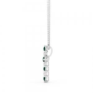 Aanika V. Emerald Diamond Cross Pendant-0.25 Ct. T.w. thumbnail 4