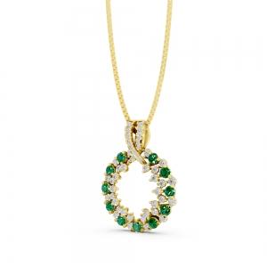 Aanika V. Emerald Diamond Circle Pendant-0.65 Ct. T.w. thumbnail 3