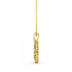 Aanika V. Emerald Diamond Circle Pendant-0.65 Ct. T.w. thumbnail 4