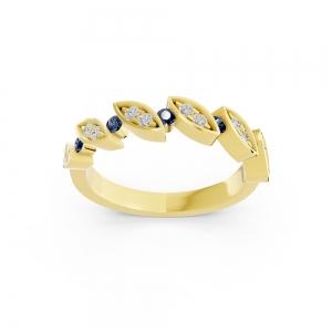 Aanika V. B. Sapphire Diamond Marquise Band-0.15 Ct. T.W. In 14K Yellow Gold