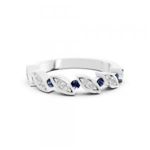 Aanika V. B. Sapphire Diamond Marquise Band-0.15 Ct. T.w. thumbnail 3