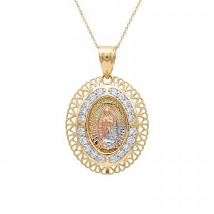 Ultimate Value® CZ Virgin Mary Pendant in 10k Yellow Gold