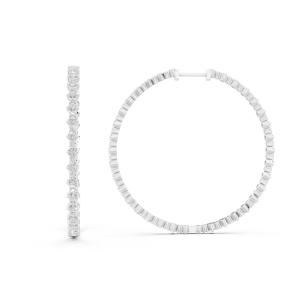 Ovani® Labgrown Diamond Double Vision Hoops Earrings 6.55 Ct. T.w. in 14K White Gold
