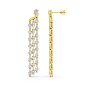 Ovani® Labgrown Diamond Pear And Marquise Dangling Earrings 6.55 Ct. T.w. in 14K Yellow Gold