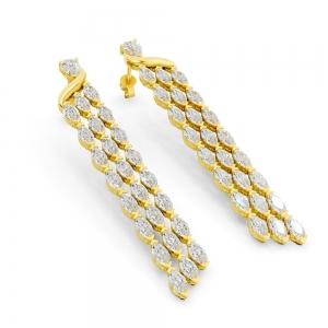 Ovani® Labgrown Diamond Pear And Marquise Dangling Earrings 6.55 Ct. T.w. thumbnail 2