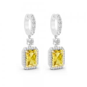 Ovani® Yellow Labgrown Diamond Radiant Dangling Earrings - 7.10 Ct. T.w. thumbnail 4