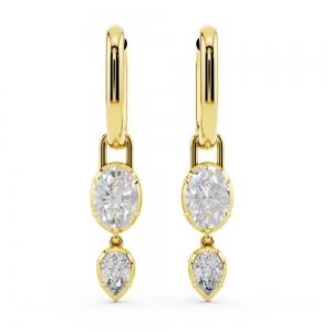 Bella By Ovani®  Lab-grown Diamonds Oval And Pear Dangling Earrings 1.30 Ct. T.w. thumbnail 2