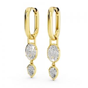 Bella By Ovani®  Lab-grown Diamonds Oval And Pear Dangling Earrings 1.30 Ct. T.w. thumbnail 3