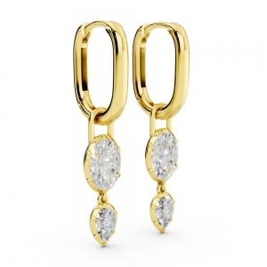 Bella By Ovani®  Lab-grown Diamonds Oval And Pear Dangling Earrings 1.30 Ct. T.w. thumbnail 4