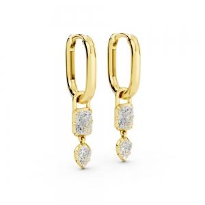 Bella By Ovani®  Lab-grown Diamonds Emerald And Pear Dangling Earrings 0.80 Ct. T.w. thumbnail 3