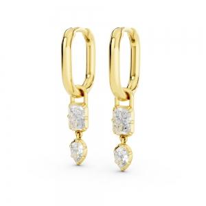 Bella By Ovani®  Lab-grown Diamonds Emerald And Pear Dangling Earrings 0.80 Ct. T.w. thumbnail 4