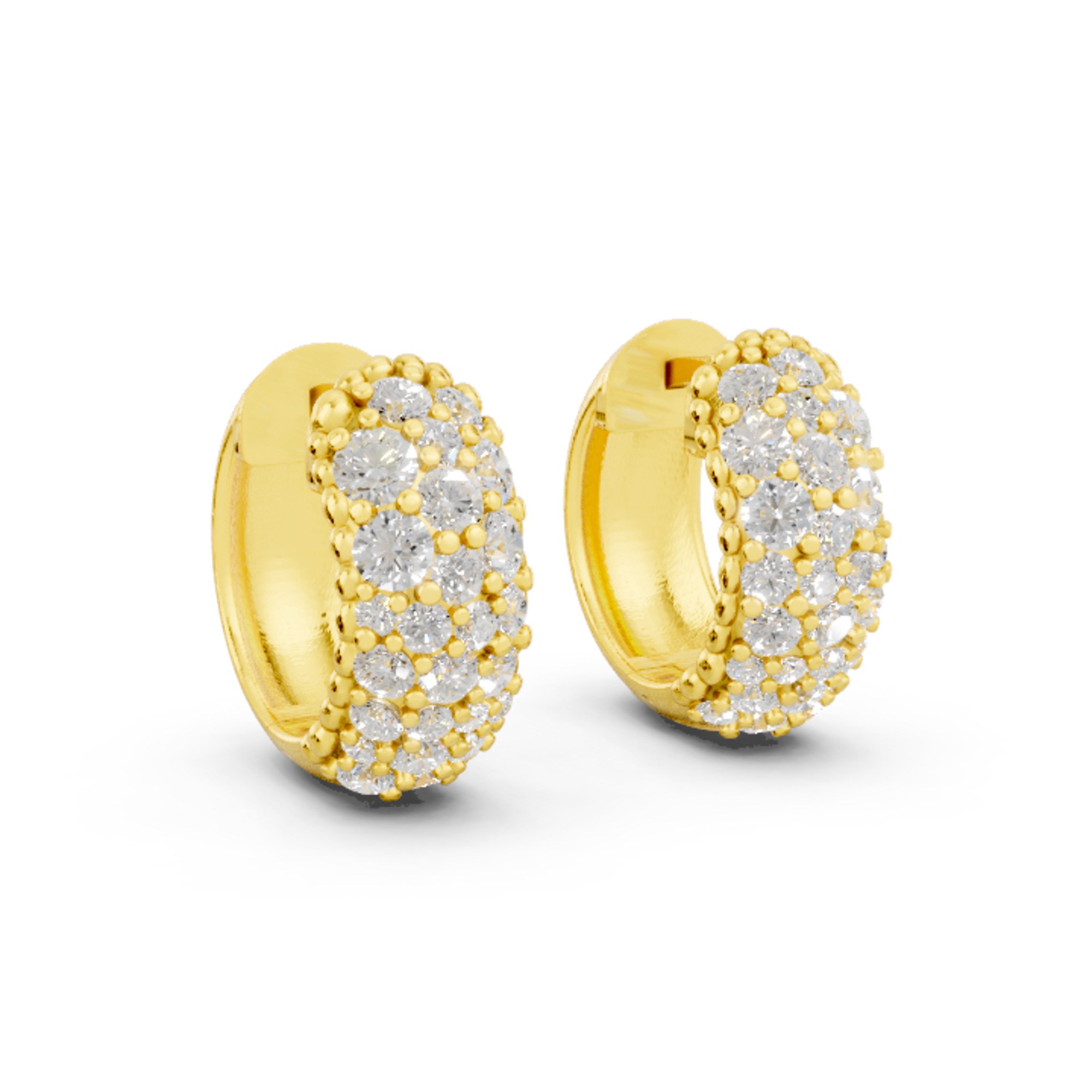 Novello  Lab-Grown Diamonds Hoops Earrings 1.80 Ct. T.W. In 14K Yellow Gold