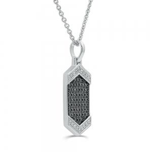 Link N Lock® Lab-grown Diamonds Black Plated Dog Tag Pendant-1.00 Ct. T.w. thumbnail 2