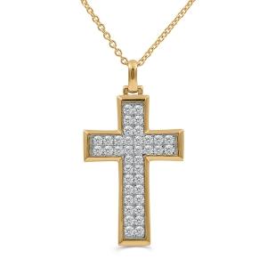 Link N Lock® Lab-grown Diamonds Cross Pendant-2.00 Ct. T.w. in Vermeil
