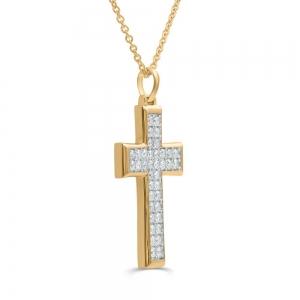 Link N Lock® Lab-grown Diamonds Cross Pendant-2.00 Ct. T.w. thumbnail 2