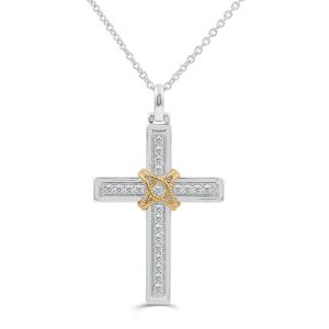 Link N Lock® Labgrown Black Diamond Cross Pendant-0.75 Ct. T.w. in Sterling Silver