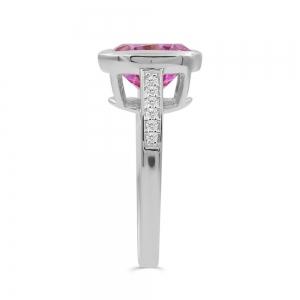 Love Spell® Lab-grown Diamonds Pink Sapphire Ring-0.10 Ct. T.w. thumbnail 5