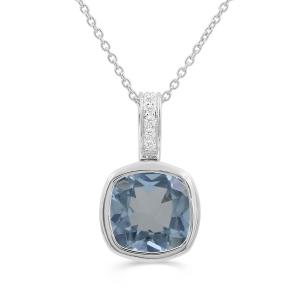 Love Spell® Lab-grown Diamonds Blue Topaz Pendant-0.05 Ct. T.w. in Sterling Silver