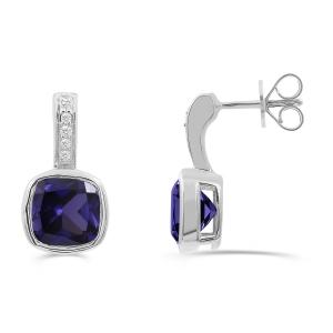 Love Spell® Lab-grown Diamonds Amethyst Earring-0.10 Ct. T.w. in Sterling Silver