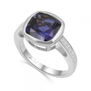 Love Spell® Lab-grown Diamonds Amethyst Ring-0.10 Ct. T.w. thumbnail 3