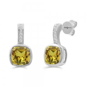 Love Spell® Lab-grown Diamonds Citrine Earring-0.10 Ct. T.w. thumbnail 2