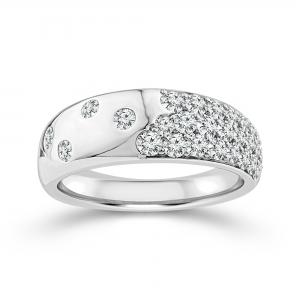 Lab-Grown Diamonds 3-Row Band 0.95 ct.t.w In 10K White Gold