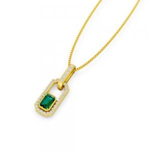 Aanika.v Emerald Paperclip Pendant 0.35 Ct.t.w thumbnail 2