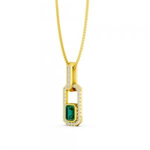 Aanika.v Emerald Paperclip Pendant 0.35 Ct.t.w thumbnail 3