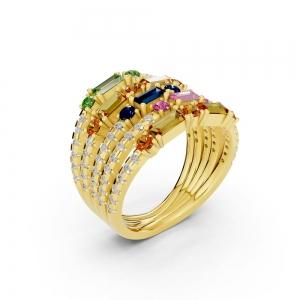 Aanika.v Multicolor Gemstones Band 0.75 Ct.t.w thumbnail 4