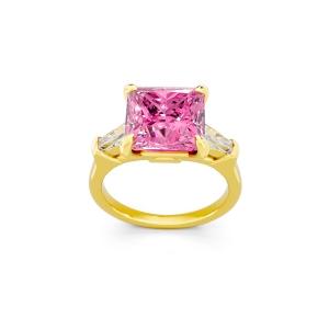Ovani® Pink Labgrown Diamond Princess Bridal Ring - 4 Ct. T.w. In 14K White Gold