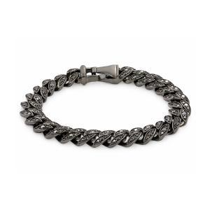 Link N Lock® Natural Treated Black Diamond Cuban Mens Bracelet 5.8 Ct. T.w. in Black