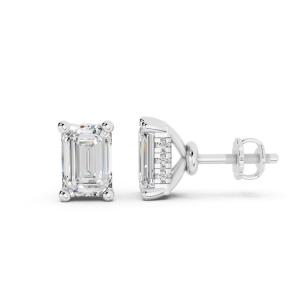 Ovani® Labgrown Diamond Hidden Halo Radiant Studs Earrings - 1.10 Ct. T.w. In 14K White Gold