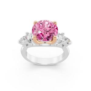 Ovani® Pink Labgrown Diamond Round Bridal Ring -4.75 Ct. T.w. In 14K White Rose Gold